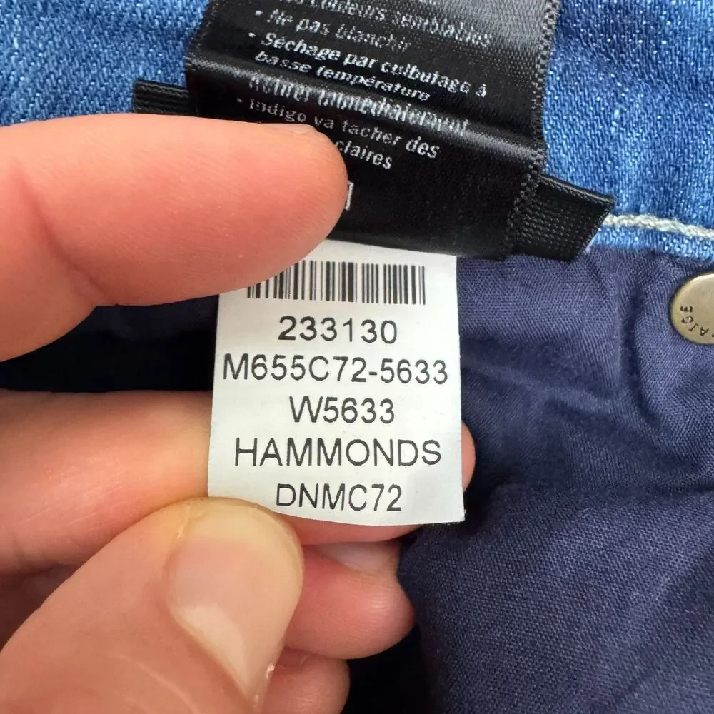 Paige Federal Hammonds Straight Slim Denim Jeans Men 34 Blue Medium Wash Stretch